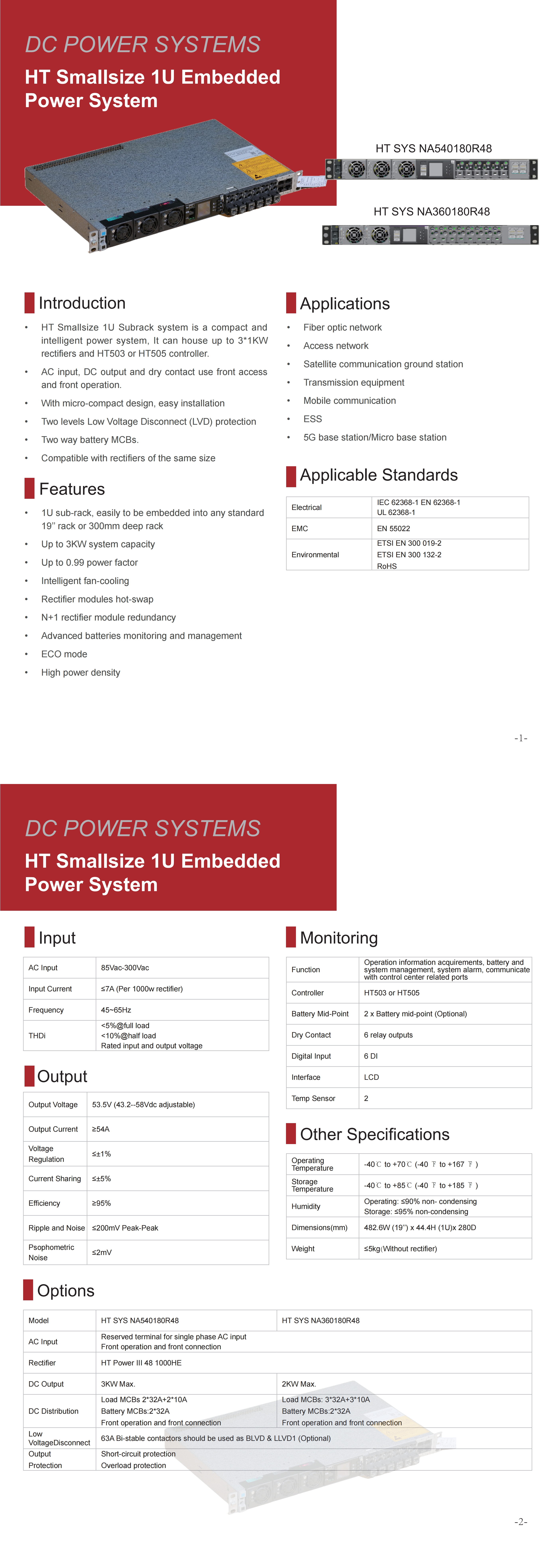 HT Smallsize 1U Embedded Power System